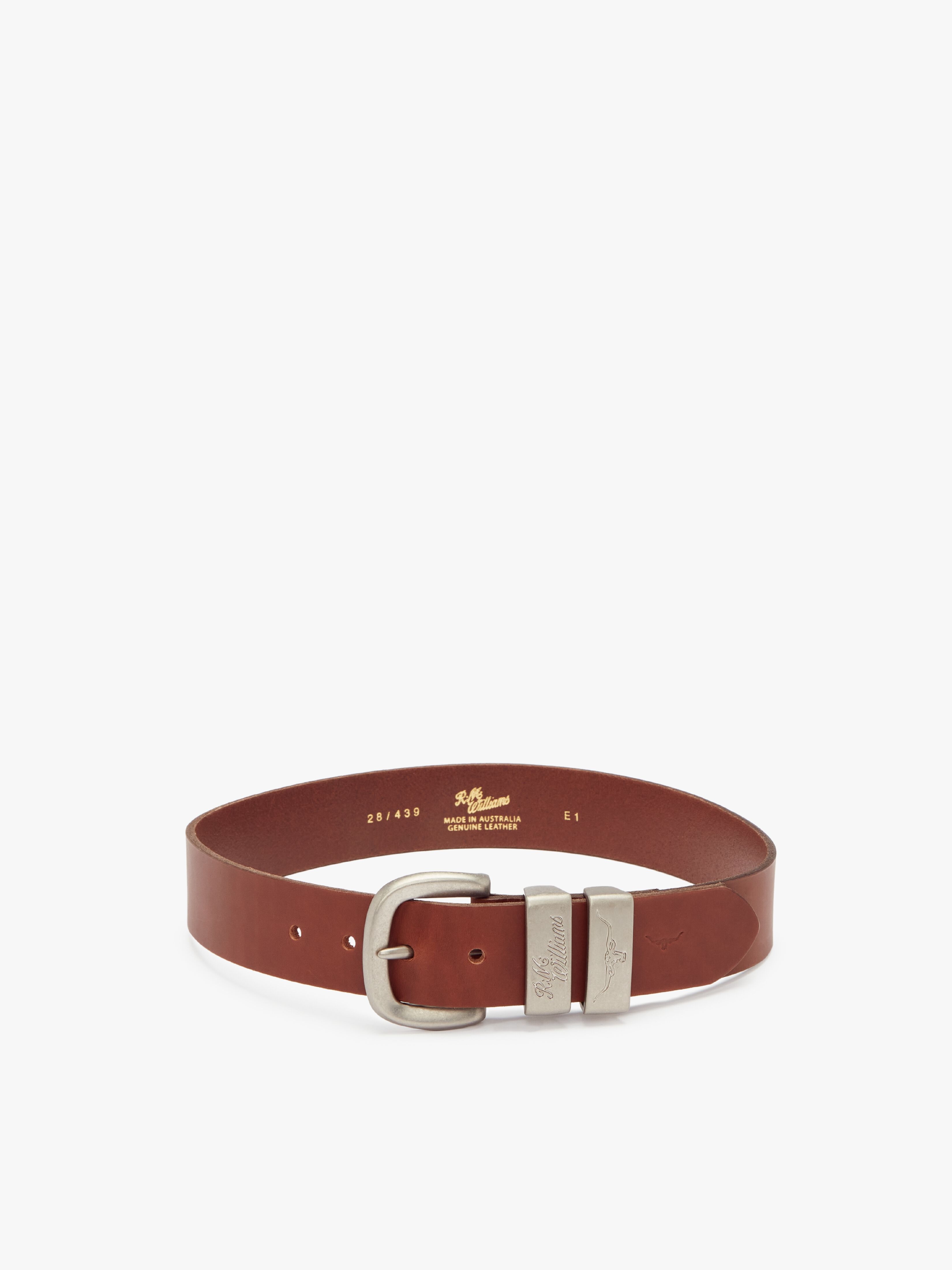 Rm williams dark tan belt clearance