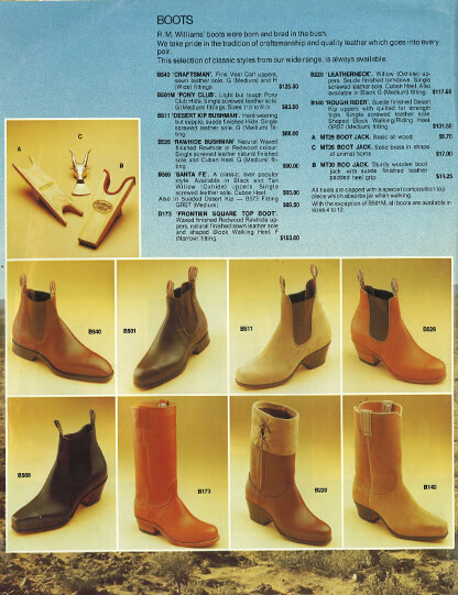 R.M.Williams 1983 catalogue R.M.Williams 1963 catalogue